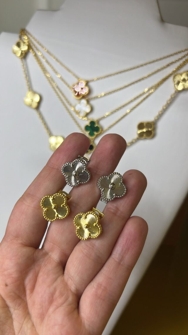 Clover Earring Silver/Gold