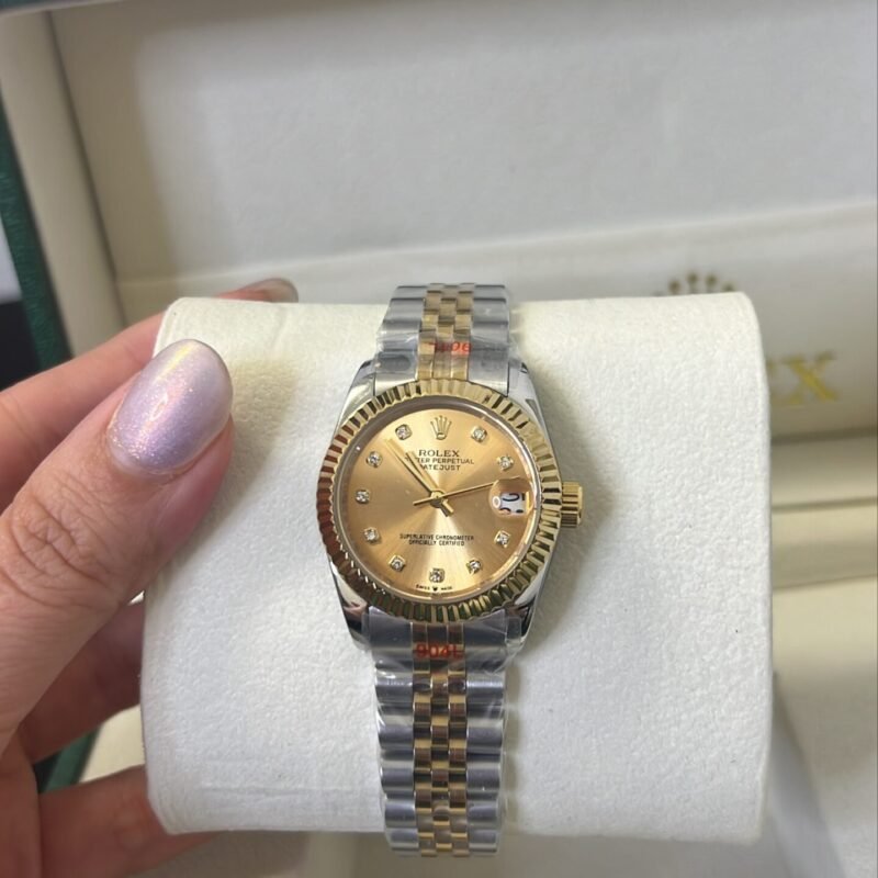 R SILVER AND GOLD 31 MM WATCH