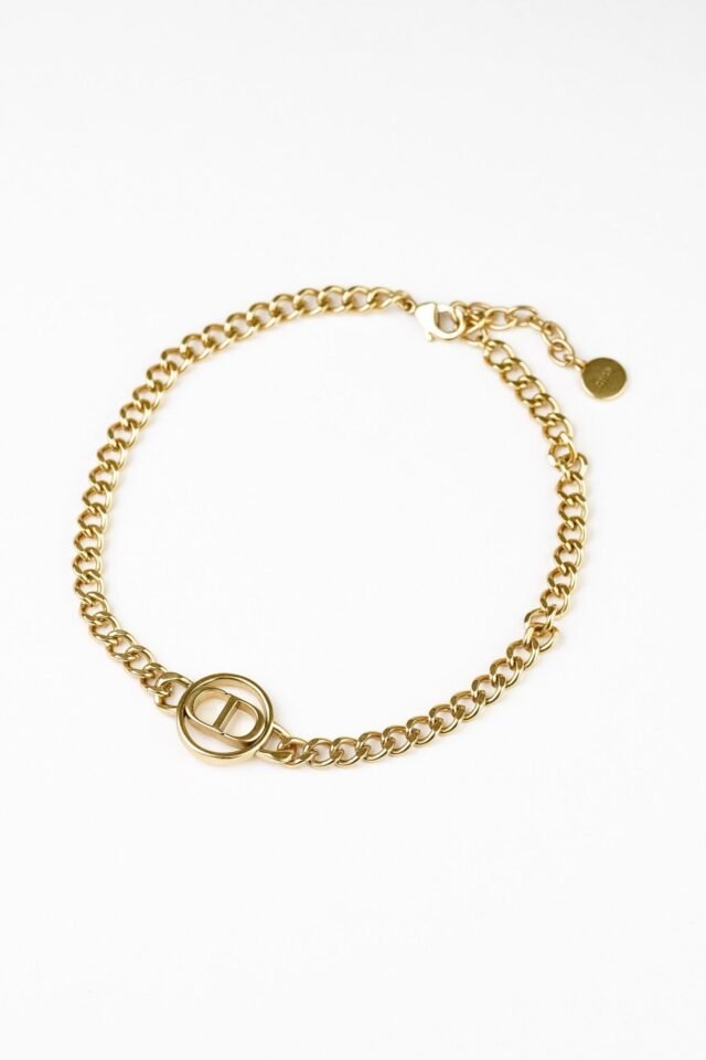 C Stud Gold Necklace