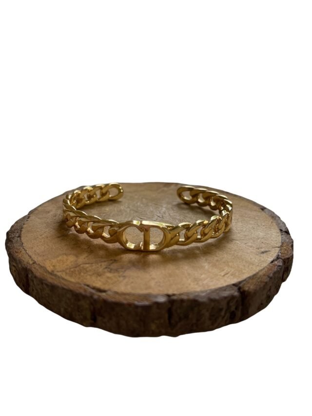 C GOLD CUBAN FINE BANGLE - Image 2