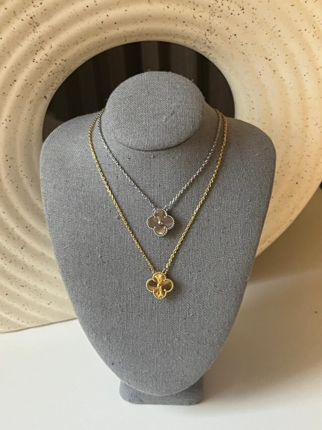 Clover Necklace Gold and Silver - Image 2