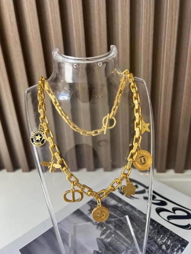 D CHARMS GOLD NECKLACE