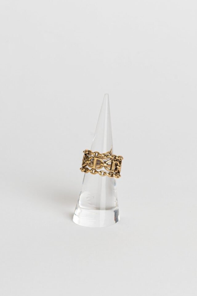 C AGED BRAIDED RING