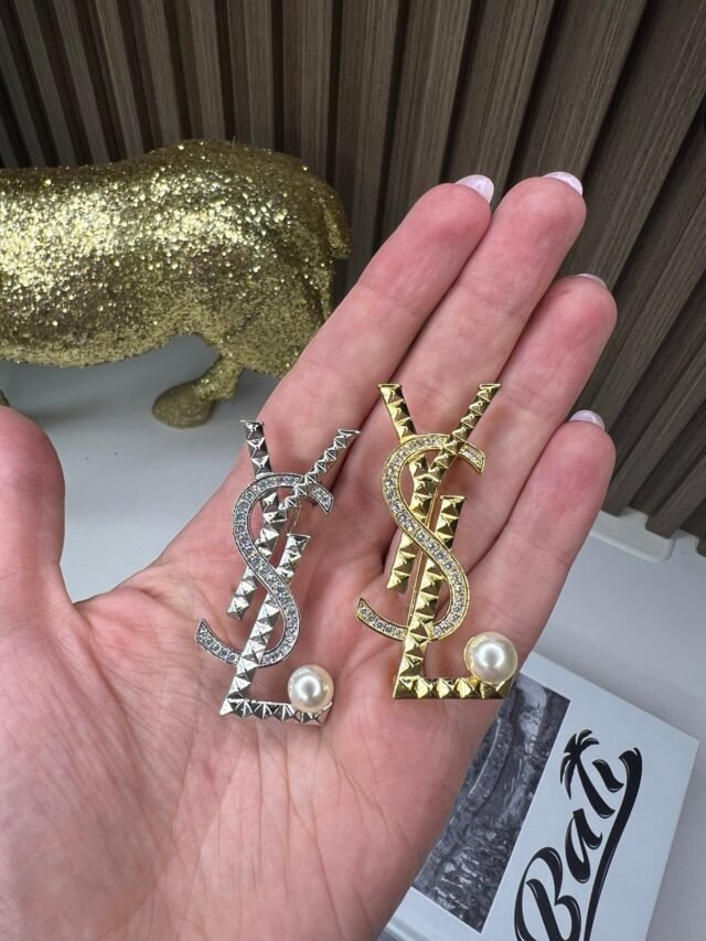 YS PEARL GOLD & SILVER BROOCH
